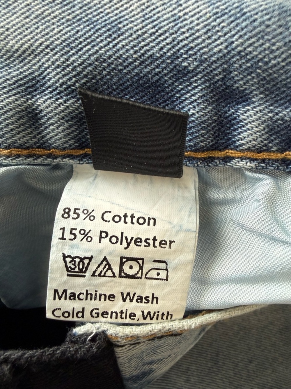 SHEIN Two-Tone Straight Leg Jeans - Blue in Front and Black in Back Size XS - Picture 8 of 12